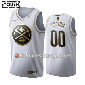 Camiseta Niños NBA Denver Nuggets Personalizadas 2019-20 Nike Blanco Golden Edition Swingman